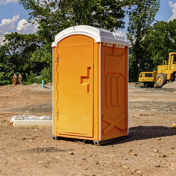 how often are the porta potties cleaned and serviced during a rental period in Adams County